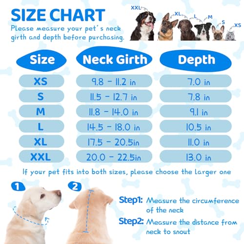Dog Cone After Surgery - Soft, Comfortable, Adjustable Recovery Collar for Large, Medium, Small Dogs - Stop Licking with Soft Protect Edge (Bone, XXL) - color: Bone, size: XXL