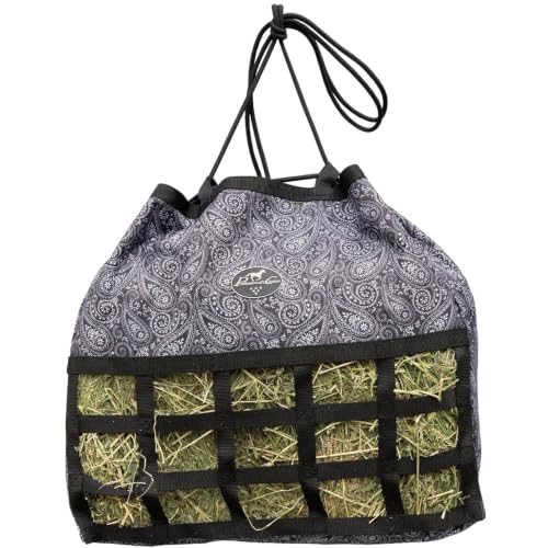 Professional's Choice Scratch Free Hay Bag | Slow Feed Horse Hay Holder - color: Paisley/Black