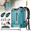 5.3 Gallon Battery Powered Backpack Sprayer,21V 2 Batteries Garden Sprayer | 120PSI Leak-Proof Electric Backpack Sprayer,2 Spray Wands, 5 Nozzles Powerful Weed Sprayer for Lawn,Garden,Yard,Pest Control