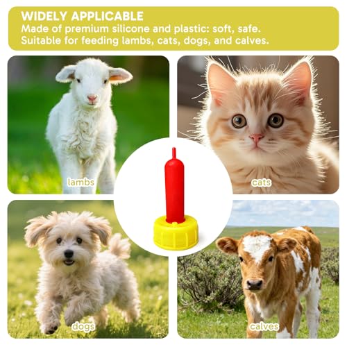 15 Pack Goat Nipples, Soft Goat Bottle Nipples for Baby Goats, Flexible Goat Nipples for Feeding Baby Goats, Replacement Livestock Feeding Nipples for Goat Milk Bottles