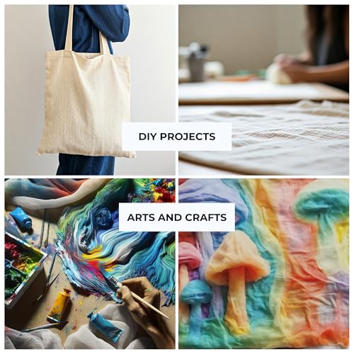 Dark White Premium Reusable Cheesecloth 100% Organic Cotton for Straining, Cooking, Nut Milk, Durable, Chemical-Free, Multi-Purpose Fabric for Crafts, and Household Needs (8 Pieces - Grade 100)) - size: 8 Pieces - Grade 100)