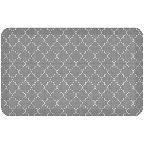 NewLife by GelPro Anti-Fatigue Designer Comfort Kitchen Floor Mat, 20x32”, Trellis Grey Resistant Surface with 3/4” Thick Ergo-Foam Core for Health and Wellness - color: Trellis Grey, size: 32"L x 20"W x 0.8"Th