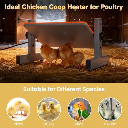 Smart Chick Brooder Heater with Digital Temp & Timer, Adjustable Height & Angle, Radiant Chicken Coop Heater for Winter, Rapid-Heating Plate for Ducklings, Quail, 35W, 13"x8" for 15 Chicks