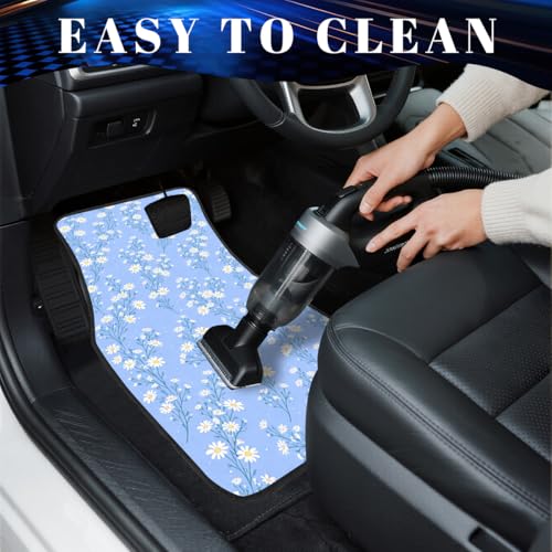 Flower Car Floor Mats Blue Daisy Spring Cottagecore Floral Carpet Front Rear Carpets Mat Decorative Car Floor Carpets Non-Slip Auto Car Accessories Universal Fit Car Accessories for Truck - color: Blue Daisy