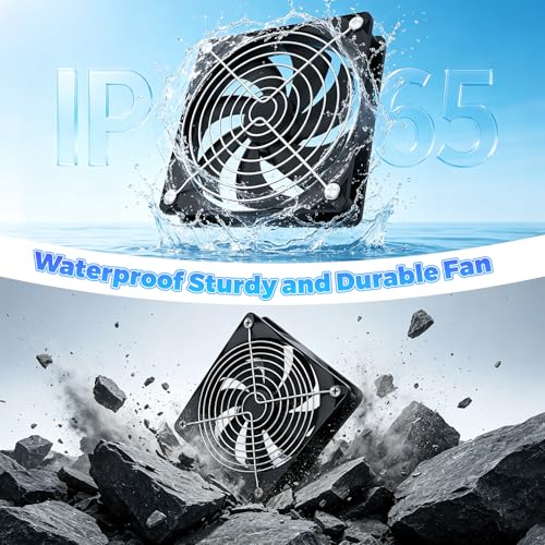 15W Solar Powered Fan for Chicken Coop, Solar Panel Fan Ventilation Exhaust Kits for Greenhouse Outside Shed Doghouses Pet House, Included 2 IP65 Waterproof Fans