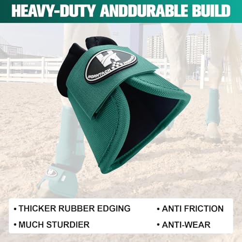 Horse Bell Boots for Outdoor Sports(Turquoise, XL) | Comfortable fit, prevents sprains, convenient hook and loop design, durable outdoor protection - color: Turquoise, size: XL