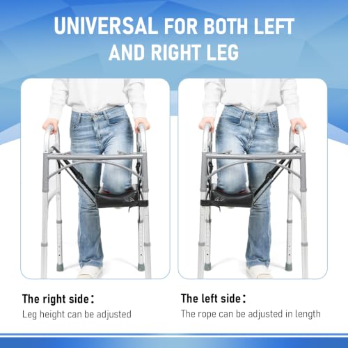 Knee Sling Attachment for Walker, Adjustable Leg Support Pads | Comfortable Ergonomic Leg Lift with Safety Pads, Fits Most Walkers, Supports Up to 300 lb