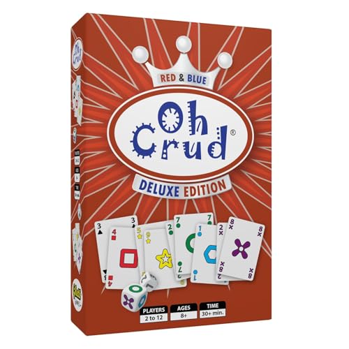 Oh Crud Deluxe Edition: A Trick-Taking Card & Dice Game for Adults & Families, Strategy Card Game for Family Game Night Fun, Easy-to-Learn & Portable Party Decks for 2-12 Players by Ghetti Games