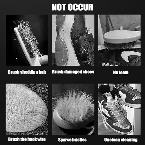 GOTO Shoe Cleaning Brush Set, Soft & Hard Bristle Shoe Brush for Sneakers, Boots, Leather, Mesh, Rubber & Crystal Soles, Sturdy Boot Brush Kit, Effective Stain Removal Shoe Brushes for Cleaning