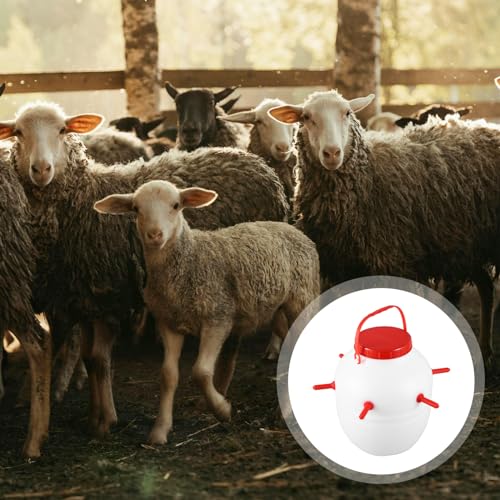 Mipcase Silicone Lamb Feeding Bottle Lamb Feeder Bucket with 8 Nipples Large Capacity Milk Feeder for Baby Goats Sheep Pig Dog Mule Donkey Horse Farm Animal Feeding Supplies