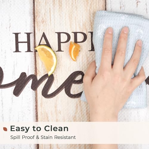 FRESHMINT Anti Fatigue Kitchen Mats for Floor 2 Piece Set Waterproof & Non-Skid Traditional Farmhouse Kitchen Rugs Standing Cushion Comfort Kitchen Runner,17x30+17x47 - color: Happiness Homemade