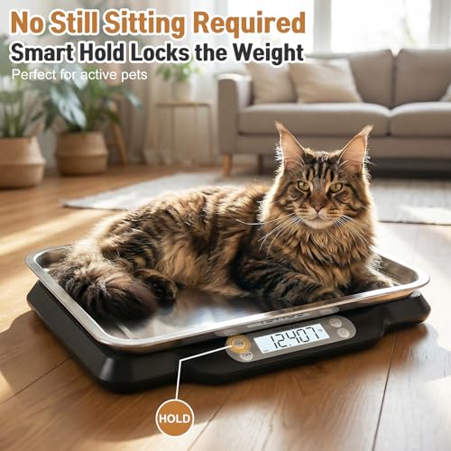Digital Pet Growth Scale for Weight Tracking, Baby & Pet Scale for Kittens, Puppies, Cats and Small Dogs, 40g–30kg / 66lb Range, LED Display with Hold Function, Pet Tray & Record Card - color: Pet Scale Pro