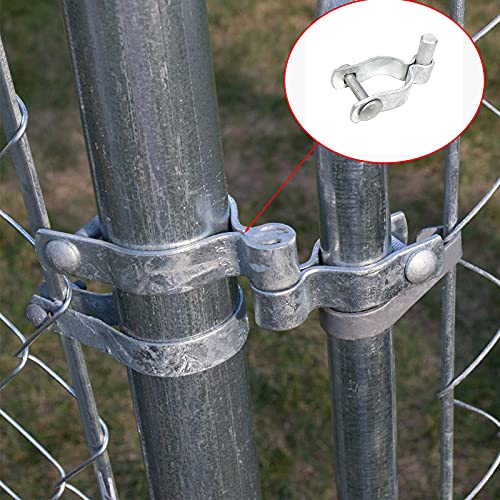 2 Pack Chain Link Fence Gate Post Hinge for 1-5/8" Outside Diameter Post/Pipe, Pressed Steel Post Hinge, Galvanized Chain Link Gate Male, Nut/Bolt Included - size: 1-5/8