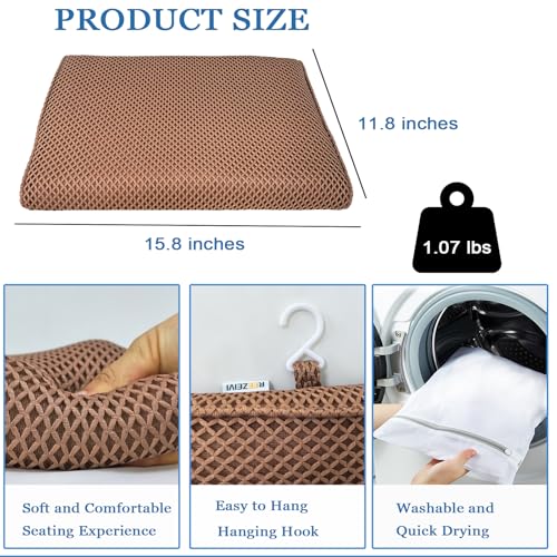 REEZEIVI Shower Seat Cushion,Silicone Non-Slip Base for Elderly & Disabled | Raised 4D mesh shower pad, soft breathable, washable quick dry, silicone non-slip bottom - size: Brown