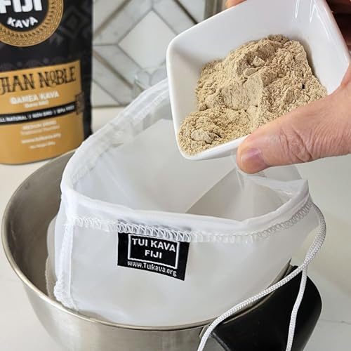 Traditional Kava Strainer Filter | 75 Micron Nylon Commercial Food Grade Quality | BPA-Free | Nut Milks | 10 x 12 inch | Draw string | Durable | Reusable | Environment friendly packaging