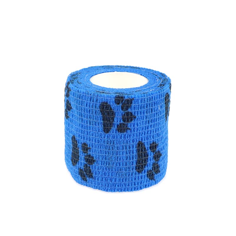 Self Adhesive Bandage Wrap Animal Cohesive Bandage Self Adherent Wrap First Aid Tape for Dogs Cats Horses Birds & Wrist Healing Ankle Sprain (2 Inch Mixed Cat Paw 6 Rolls) - color: 2 Inch Mixed Cat Paw 6 Rolls