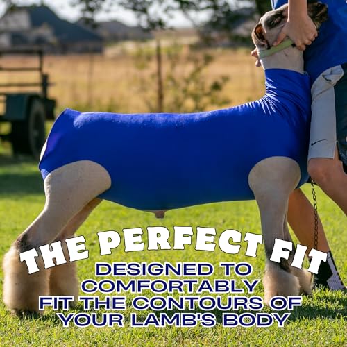 Show Pro Red Spandex Lamb Tube for Show Sheep & Lamb - Show Livestock Supplies: Sheep Covers & Blankets (Large) (Pack of 2) - size: Large (Pack of 2)