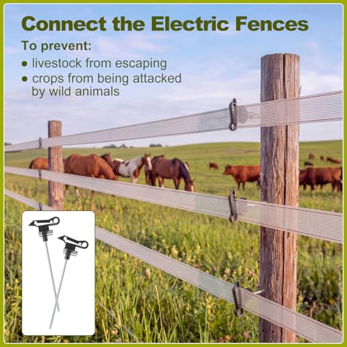 50 Pcs Black Electric Fence Wire Screw-in Insulator and 1 Insulator Socket Tool Labor-Saving Fence Ring Post Wood Post for Tape Rope Electric Wire Animal Agricultural Garden(Functional) - style: Functional