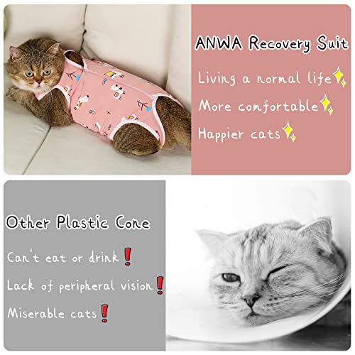 ANWA Cat Recovery Suit, Breathable Cat Onesie After Surgery, Kitten Surgery Recovery Suit, Female Abdominal Wounds - color: Alpaca, size: Medium