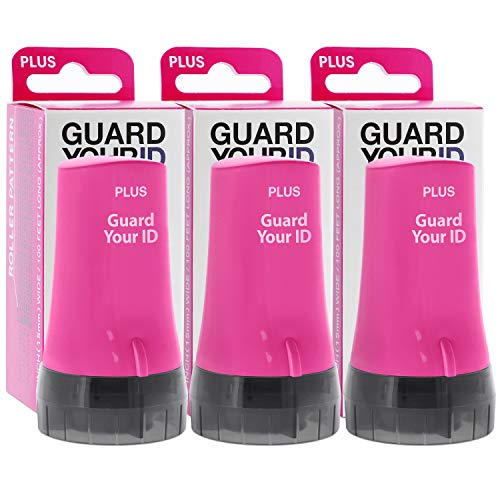 Guard Your ID Identity Theft Protection Roller Stamp, 3-Pack for Mail, Pink - color: Pink, size: Standard 3-Pack
