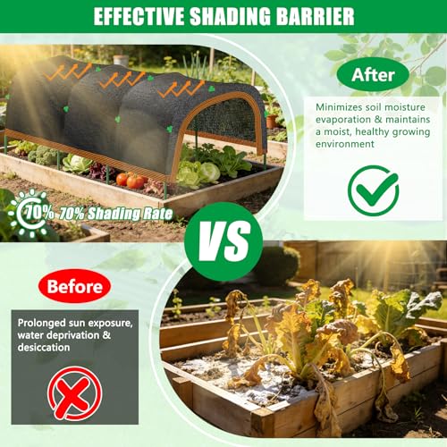 79"x40" Upgraded Garden Shade Kit, 75% Garden Shade Cloth with 11mm Hoops | Garden Sun Shade Cloth for Plants Heat Protection, Raised Garden Bed Shade Cover Plant Sun Shade for Outdoor Plant Vegetable - size: 79"x40" Shade Cloth with Hoops-1 Pack