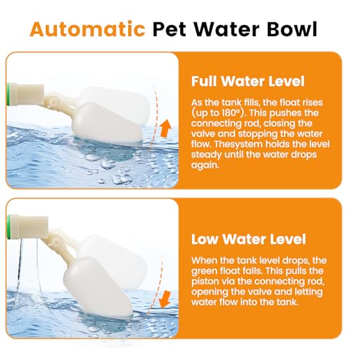 Large Automatic Dog Water Dispenser Outdoor, with Float Valve | Heavy Duty 304 Stainless Steel, Auto Refill Water Bowl, For Dogs Cats Pig Cow Goat Sheep Deer Chicken