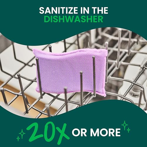 Scotch-Brite Dobie Stay Clean Scrubbers, Non-Scratch Dual-Sided Dish Sponges with Absorbent Cloth Side, Odor Resistant Scrubbing Pads for Dishes and Household Cleaning, 8-Pack - size: 8 Pads