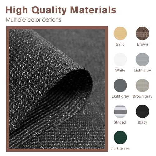 SUNNY GUARD 2.5' x 5' Balcony Privacy Screen, HDPE Patio Railing Cover Fence - color: Black, size: 0 2.5' x 0 5'
