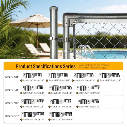 1-7/8" x 2-3/8" Chain Link Gate Latch Heavy Duty Stainless Steel Fence Gate Fork Latch Hardware with Padlock Hole 1pcs - color: 1-7/8"x2-3/8"