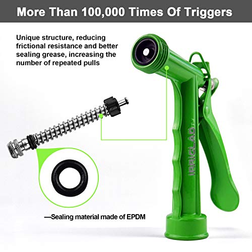 Hose Nozzle 2 Pack, Full Size Pistol Grip Water Nozzle Sprayer with Threaded Front, High Pressure Nozzle, Adjustable Spray Water Flow for Watering, Showering Pet, Washing Car, Cleaning, Green - color: Green, size: 2pcs