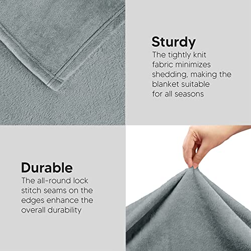 Utopia Bedding Soft Fleece Bed Blanket Throw Size Ash Grey (50x60 Inch) | Microfiber Plush Warm Lightweight Breathable Cozy Blanket Anti-Static, All Season Use, Gift for Women and Men - color: Ash Grey, size: Throw (50x60 Inch)