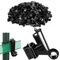 200 Pcs T-Post Poly Tape Insulator Large Snap T-Post Holding Electric Fence Insulator for Farm Fence (Black) - color: Black