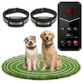 2026 Advanced 2-in-1 Wireless Dog Fence & Dog Training Collar for 2 Dogs, Portable with LCD Display, Adjustable 300M Range & Warning Levels, Rechargeable, Wireless Dog Fence (Black) - color: Black