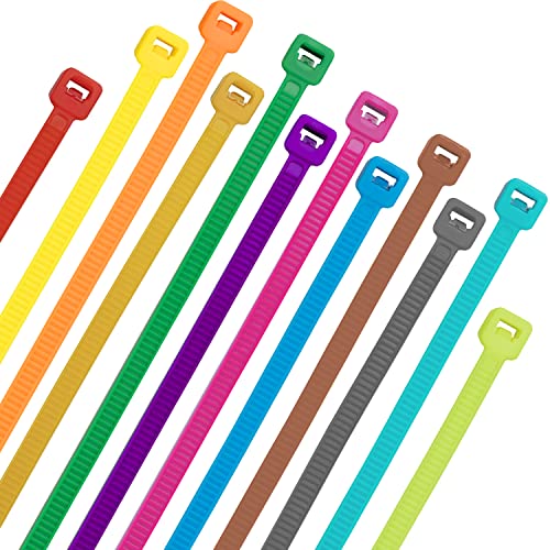 XINGO 1200 PCS Colored Garden Zip Ties 8 inch, 50 lbs Strength, Multicolor Self-Locking Nylon Zip Ties for Marking Chickens Legs or Deco Mesh Wreath Supplies - color: Colorful(40 Lbs)