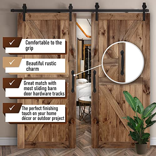 2-Pack 8 Inch Diamond Tapered Barn Door Handle - Black Cast Iron Pull for Sliding Doors, Gates, Sheds, Fences, Closets - Indoor Outdoor Farmhouse Hardware - size: 8" - 2 Pack, style: Diamond Tapered