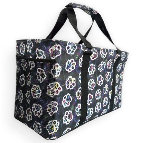 Large Collapsible Tote - color: Color Mesh Paws