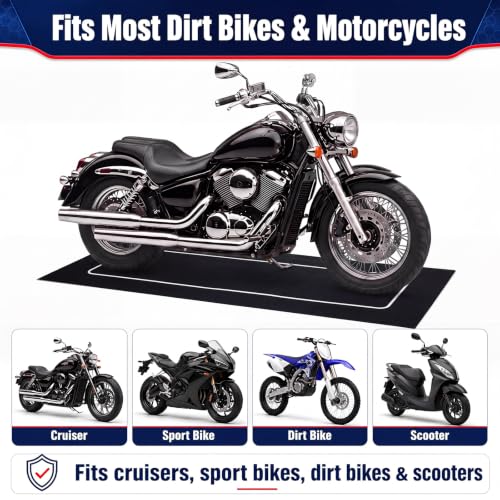 Drydiet Motorcycle Mat Garage Floor Rug Washable Parking Mats for Garage Floors Non Slip Oil Absorbent Pad Rubber Backing Layer Protects Floor(Basic Style,78 x 31 Inch) - size: 78 X 31 Inch, style: Basic Style