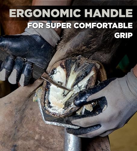 Super Sharp Hoof Knife - Hoof Knife with Wooden Handle, Horse Shoe Hoofing Made Easy with Hoof Trimming Knife with Special Colored Wooden Handle