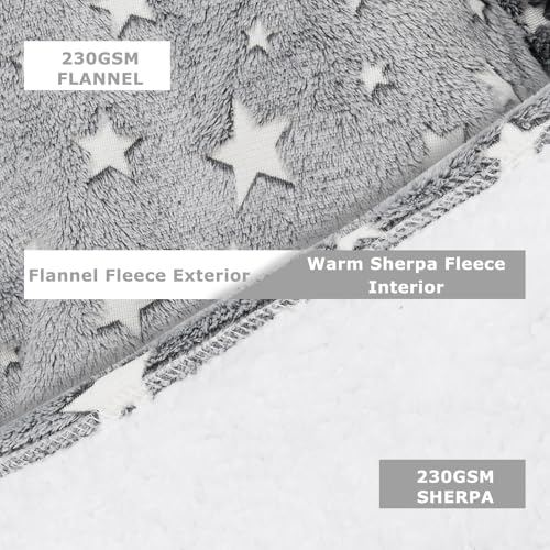 THREE POODLE Wearable Blanket Hoodie, Glow in The Dark Oversized Hoodie Blanket, Sherpa Hooded Blanket Sweatshirt for Adults Women Men Kids, Cozy Gifts - color: Luminous Star, size: Adult-Extra Long