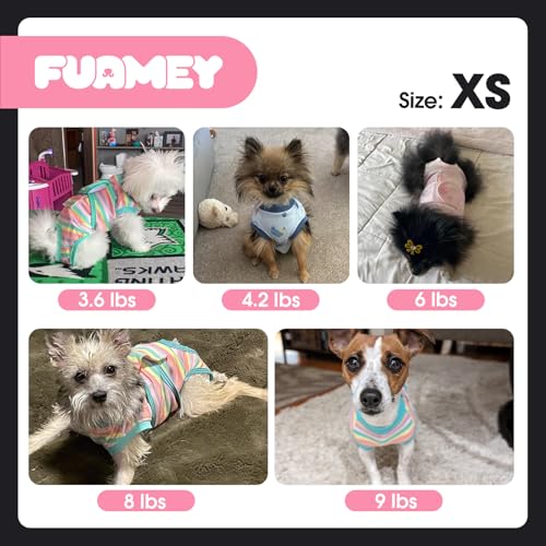 Recovery Suit for Dogs After Surgery,Soft Breathable Dog Bodysuit | E-Collar & Cone Alternative Surgical Suit,Male Female Dog Neuter Spay Suits Anti Licking Wounds Onesie Mint Green Stripes XS - color: Mint Green Stripes, size: Xs(back:8.3-11.4in,wt:4-7lb