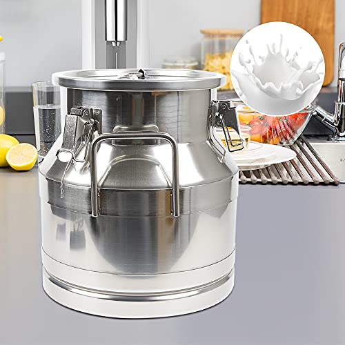 12L 3.16 Gallon Milk Can Stainless Steel Milk Bucket Wine Pail Bucket Versatile Milk Can Wine Bucket Liquid Storage Milk Transport Can Tote Jug with Sealed Lid Heavy Duty and Carry Handle - size: 12L 3.16 Gallon