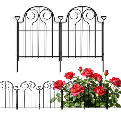 Decorative Garden Fence 17in x30ft,30 Panels Rustproof Metal No Dig Fence | Animal Barrier,Arched Flower Bed Edging Ornamental Wire Border Panel Fencing for Yard Patio Outdoor Decor - size: 30 Panels-17in(H)x13in(L)-Style2
