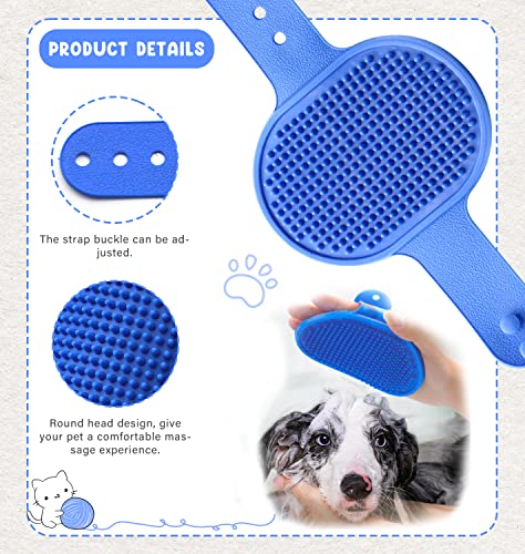 Pet Grooming Kit with Slicker Brush Bath Massage Glove Brush Pet Shedding Comb Nail Clipper Trimmer 6 Piece Set for Rabbit Kitten Guinea Pig Cat Chinchilla Ferret Small Animals - color: Blue