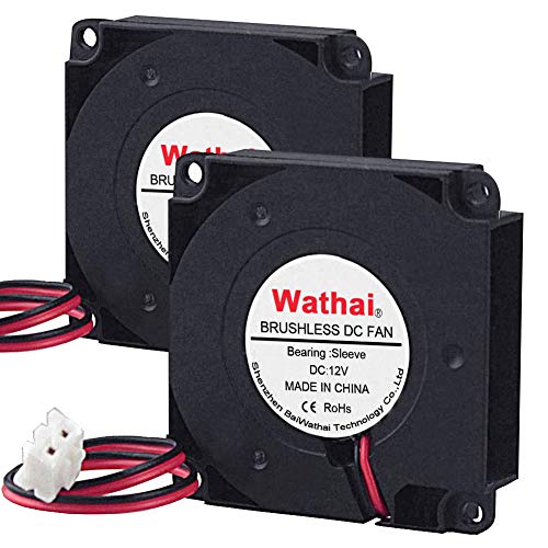 Wathai 4010 40mm Blower Fan 12v Centrifugal Fan for DIY 3D Printer Cool | 2pcs 12V Small DC Blower Fan 2pin for DIY Cooling - size: 40x10mm (12V Sleeve)