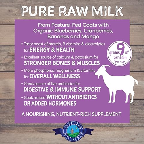Shepherd Boy Farms Super Fruit Freeze Dried Raw Goat Milk Powder for Dogs | Pasture Fed Goats Without Antibiotics or Added Hormones, Includes Organic Fruits & Natural Probiotics. Makes 16 FL OZ - size: 1 Ounce (Pack of 1)