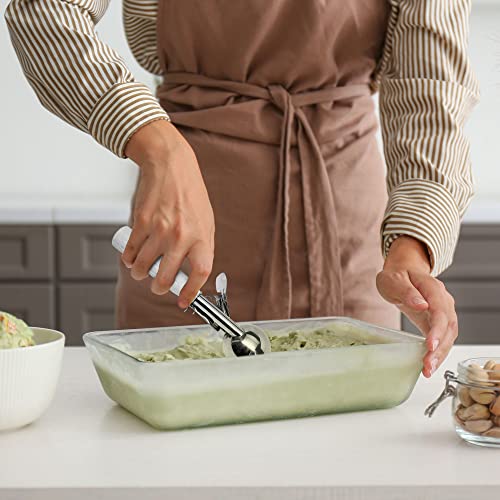 Meadow Lane #24 Ice Cream Disher Scoop, Stainless Steel, Light Gray | Stainless steel 2.7 Tbsp scoop has a reinforced trigger and non-slip handle; dishwasher-safe for ice cream, dough and more. - color: Light Gray