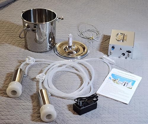 3LCow Milking Machine,13200mAh Rechargeable & Portable Milker,304 Food Grade Bucket with Automatical Vacuum Pulsation for Cows - size: 3L Cow