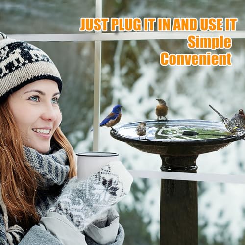 Kardeep 500W Bird Bath Heater, Cast Aluminum Submergible Stock Tank Heater De-icer Thermostatic Control Chicken Water Heater, Bird Bath Deicer for Winter Livestock