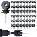 100Pcs Electric Fence Insulator Screw-in Insulator Fence Ring Wood Post Insulator with Insulator Socket Tool for Animal Husbandry Electronic System (Electric Fence Insulator - 100PCS) - style: Electric Fence Insulator - 100PCS