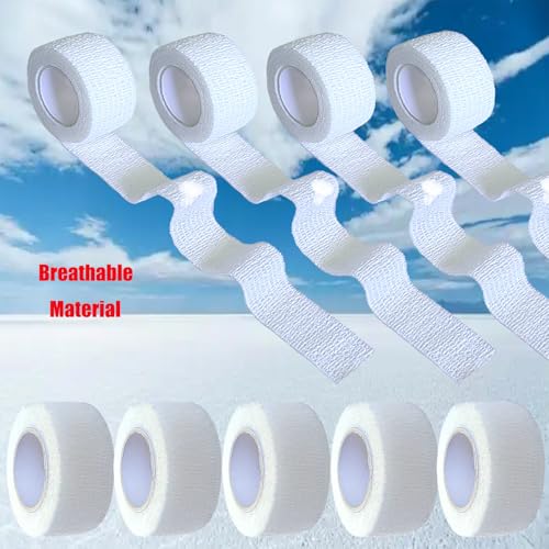 12 Pack Self Adhesive Wrap Bandage - Vet Wrap for Pets, Stretch Self-Adherent Cohesive Tape Breathable Athletic Tape Rolls (1 Inches x 5 Yards Each, White) - color: Blue